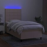  Krevet box spring s madracem LED krem 100x200 cm od tkanine | shoptok.hr