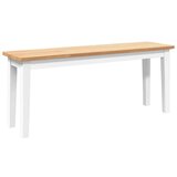 vidaXL Klupa 110 cm bijela puna drvena guma | shoptok.hr