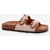 Boto Fabric Women's Slippers on Cork Platform with Buckles Camel Osoffe | ePonuda.com