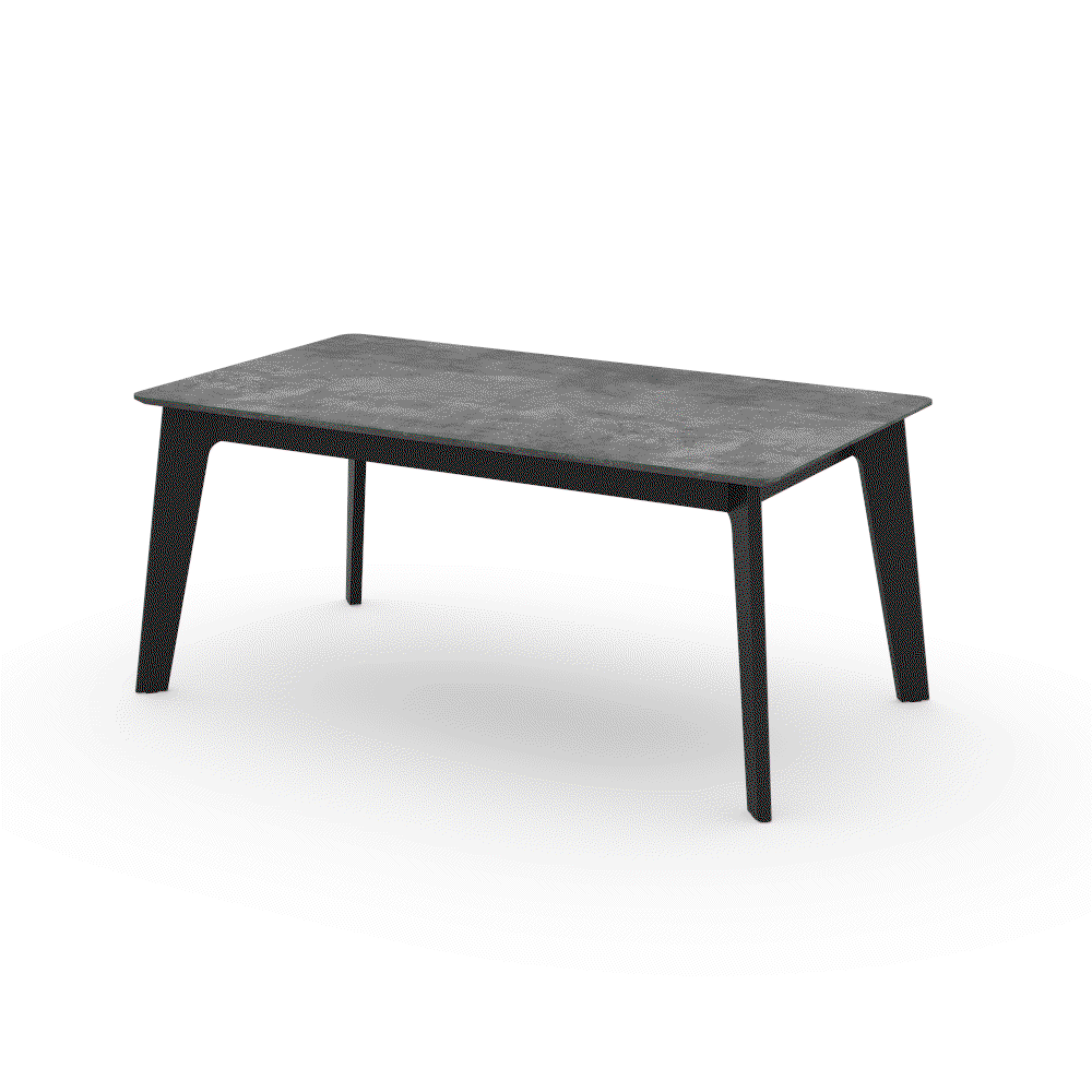 TemaHome Črna raztegljiva jedilna miza z mizno ploščo v betonskem dekorju 100x180 cm Shadow – | Shoptok.si