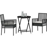 Bistro set za vrt 3 pcs Crna poliratan | shoptok.hr