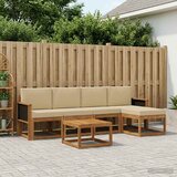  Set vanjskih sofa s jastukom 6 pcs Prirodna i bež Poliester | shoptok.hr
