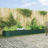 vidaXL Dvigovana postelja za vrt Zelena Pocinkano jeklo 400 x 80 x 44 cm Cene