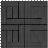 vidaXL Pločice za trijem 22 kom 30 x 30 cm 2 m² WPC crne Cijene