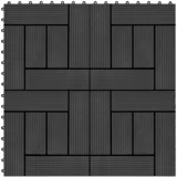 vidaXL Talne plošče 22 kosov 30x30 cm 2 m² WPC črne, (21143994)