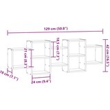  Zidna polica boja staro drvo 129x18x42 cm konstruirano drvo | shoptok.hr
