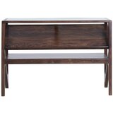 Light & Living Stranska mizica s stekleno mizno ploščo v temni naravni barvi 41x119 cm Yuki – | Shoptok.si