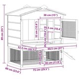 vidaXL Kokošinjac Smeđa 75 x 59 x 60 cm | shoptok.hr