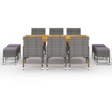 vidaXL 11-dijelni vrtni blagovaonski set sivi | shoptok.hr