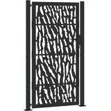  Vrtna vrata crna 100x175 cm dizajn s čeličnim tragovima | shoptok.hr