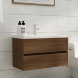 vidaXL Omarica za umivalnik rjavi hrast 80x38,5x45 cm konstruiran les Cene