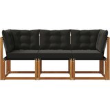 Vanjski srednji i kutni kauč s jastukom 3 Komad Prirodna - Prirodna i crno 2x corner +middle | shoptok.hr