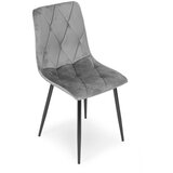 Modern Home Set od 4 prošivene baršunaste stolice za blagovaonicu i dnevni boravak - sive | shoptok.hr