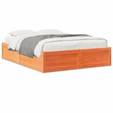 vidaXL Posteljni okvir voščeno rjav 140x190 cm trdna borovina Cene