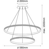  led luster na sajli diana LED/44W/230V 4000K prečnik 59 cm zlatna | Eponuda.com