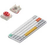 Air60 V2 Brezžična Mehanska Tipkovnica Slim Ionic White Red Switch / Bluetooth / 2.4GHz, (22126180)