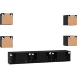vidaXL Set TV komoda Ostalo 7 pcs Crni hrast Srednja 180 x 30 x 30 cm | shoptok.hr