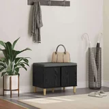 Klupa za hodnik s jastukom s vratima Crni hrast 60 x 38 x 46 cm
