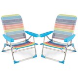 Costway Komplet plažnih stolov Plažni stoli z nastavljivim naslonom 2 kosa, (5000007062) | Shoptok.si