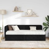  Kutni okvir kreveta Crna 80 x 200 cm tkanina | shoptok.hr