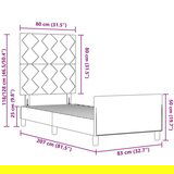 vidaXL Krevet od tamnosivog baršuna 80x200 cm | shoptok.hr