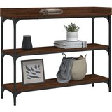  Konzolni stol s policama smeđa boja hrasta 100 x 30 x 80 cm | shoptok.hr