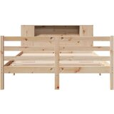 vidaXL Knjižna postelja brez vzmetnice 160x200 cm trdna borovina | Shoptok.si