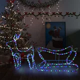 Ukrasni božićni sob i sanjke vanjski s 252 s LED žaruljama