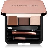 Revolution Brow Sculpt Kit paletka za obrvi 2,2 g odtenek Medium Brown za ženske Cene