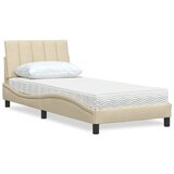  Krevet s madracem Hanko krem 90 x 190 cm od tkanine Cijene
