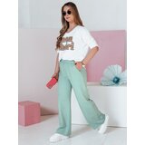 DStreet Spodnie damskie dresowe wide leg DRESLINA miętowe | Shoptok.si