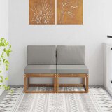  2 Komad Srednja sofa za van Čvrsto drvo akacije Prirodna | shoptok.hr