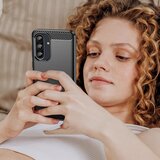 Techsuit Carbon Silicone maska za Samsung Galaxy A27 5G – crna | Shoptok.si