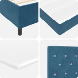  LED Box Spring Postelja Temno modra 90 x 190 cm blago, (5000126404) | Shoptok.si
