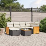  7-dijelni set vrtnih sofa od poliratana s jastucima crni | shoptok.hr