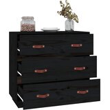 Komoda crna 80 x 40 x 75 cm od masivne borovine | shoptok.hr