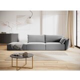 Mazzini Sofas Svetlo siva žametna sedežna garnitura desni kot 264 cm Vanda – | Shoptok.si