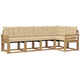 vidaXL Zunanja garnitura za sedenje z blazino 5 pcs Bela in bež, (5000281150) | Shoptok.si