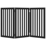 vidaXL Vrata za pse s 3 panela sklopiva crna 150 cm od drva topole | shoptok.hr