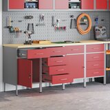 vidaXL Set od 4 Crvena, Siva Čelik, 25mm konstruirano drvo Standard Cijene