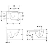 Geberit 500.379.01.1 Smyle Square viseča brezrobna kompaktna WC školjka | Shoptok.si
