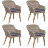  5-dijelni vrtni blagovaonski set s jastucima smeđe | shoptok.hr
