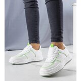 Gemre White sneakers with green inserts Nettie | Shoptok.si