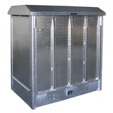 eurokraft pro Odlagališče za nevarne snovi, z aluminijastimi vrati kot navozno rampo, za 2 soda po 200 l, pocinkana izvedba | Shoptok.si
