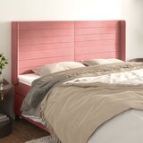  Uzglavlje s ušima ružičasto 163x16x118/128 cm baršunasto | shoptok.hr