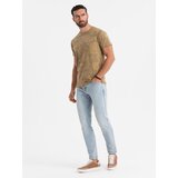 Ombre Men's patterned cotton short-sleeved T-shirt - olive | Shoptok.si
