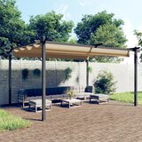 vidaXL Vrtni paviljon z zložljivo streho 4x3 m taupe Cene