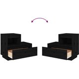  Noćni ormarići 2 kom Crno 60x34x51 cm od masivne borovine | shoptok.hr