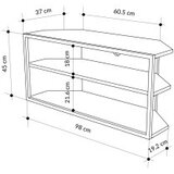 Hanah home TV komoda Echo, 98x37x45 cm, siva | Eponuda.ba