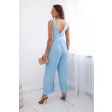 Kesi Włoski Pleated viscose jumpsuit blue | shoptok.hr